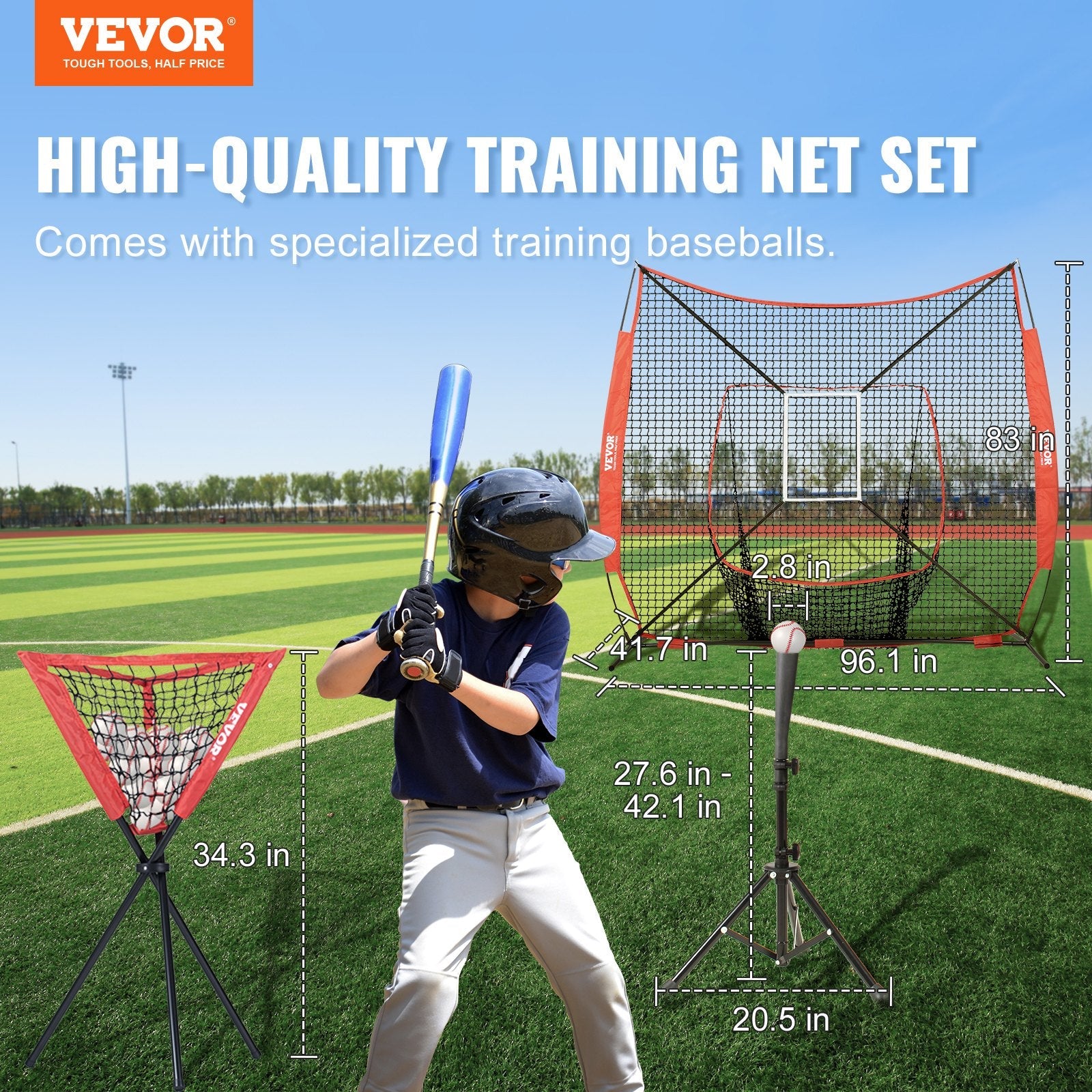 Enhance Your Baseball Skills with the Portable Baseball Practice Net Set
