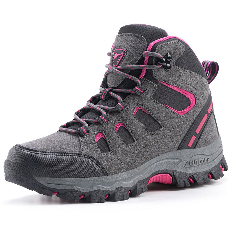 Couple High Top Waterproof Non Slip Hiking Shoes