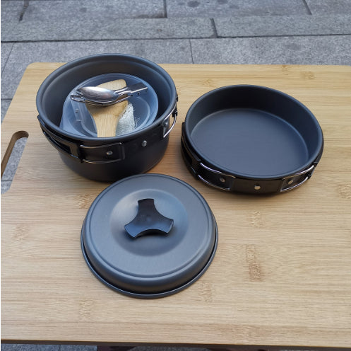 2 Person Outdoor Camping Cookware Set Portable Cooking Kit