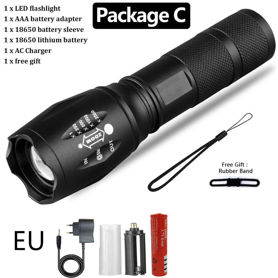 Rechargeable Super Bright Waterproof Tactical Camping Flashlight