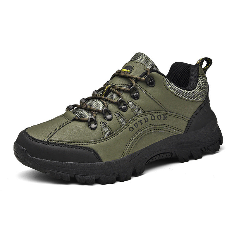 Men's Autumn Winter Leather Low Top Hiking Boots