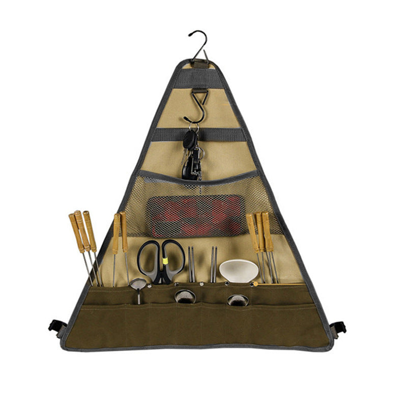 Outdoor Camping Foldable Tableware Hanging Cookware Bag