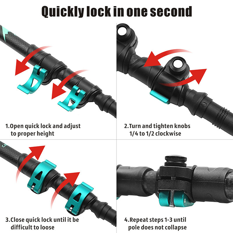 External Lock Straight Handle Trekking Pole Hiking Travel Stick