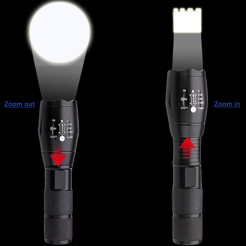 Rechargeable Super Bright Waterproof Tactical Camping Flashlight