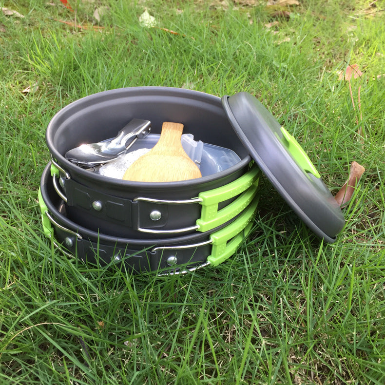 2 Person Outdoor Camping Cookware Set Portable Cooking Kit