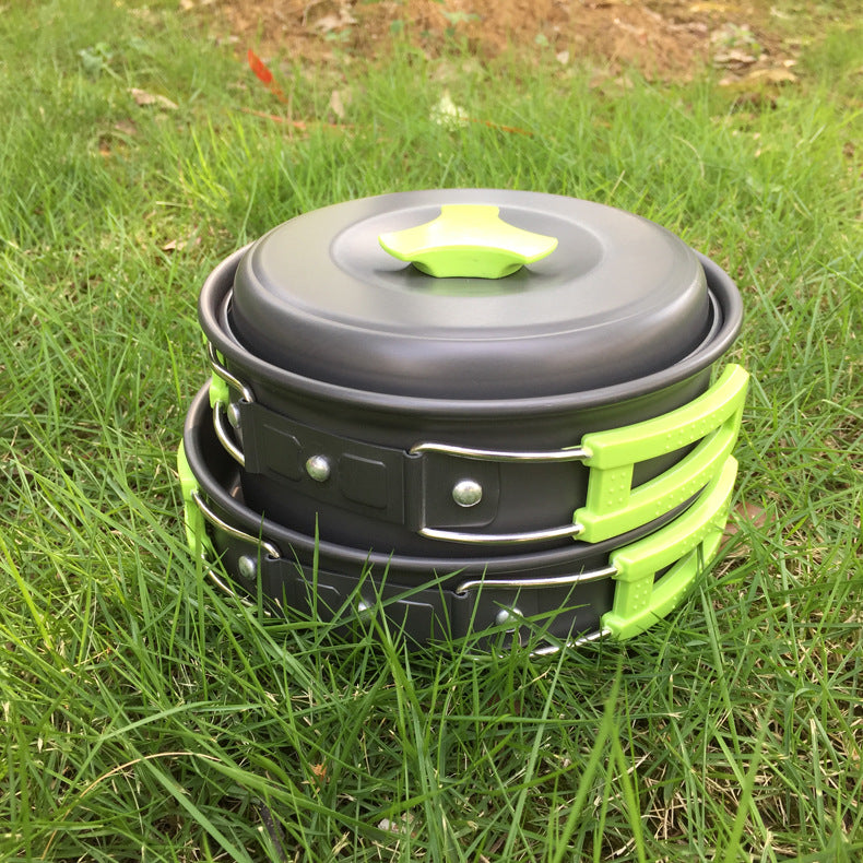 2 Person Outdoor Camping Cookware Set Portable Cooking Kit