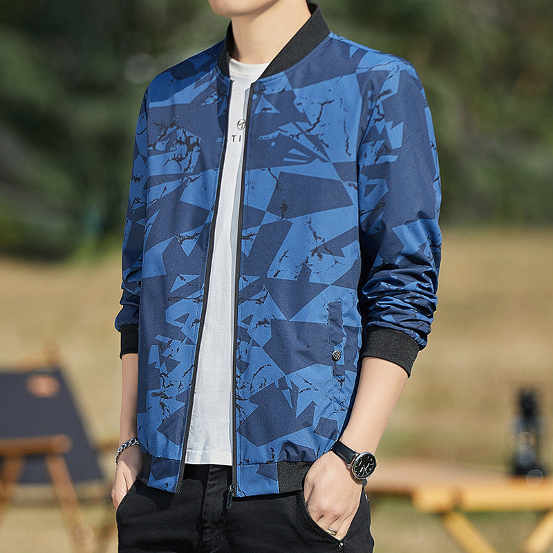 Men's Stand Collar Camouflage Casual Jacket