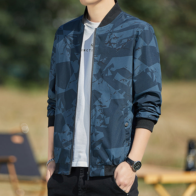 Men's Stand Collar Camouflage Casual Jacket
