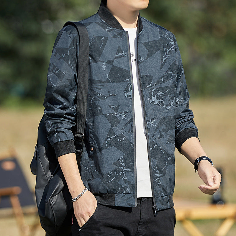 Men's Stand Collar Camouflage Casual Jacket