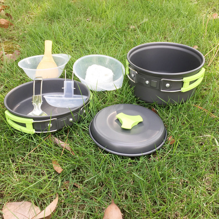 2 Person Outdoor Camping Cookware Set Portable Cooking Kit
