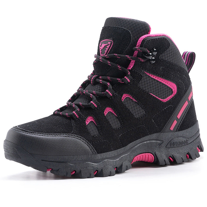 Couple High Top Waterproof Non Slip Hiking Shoes
