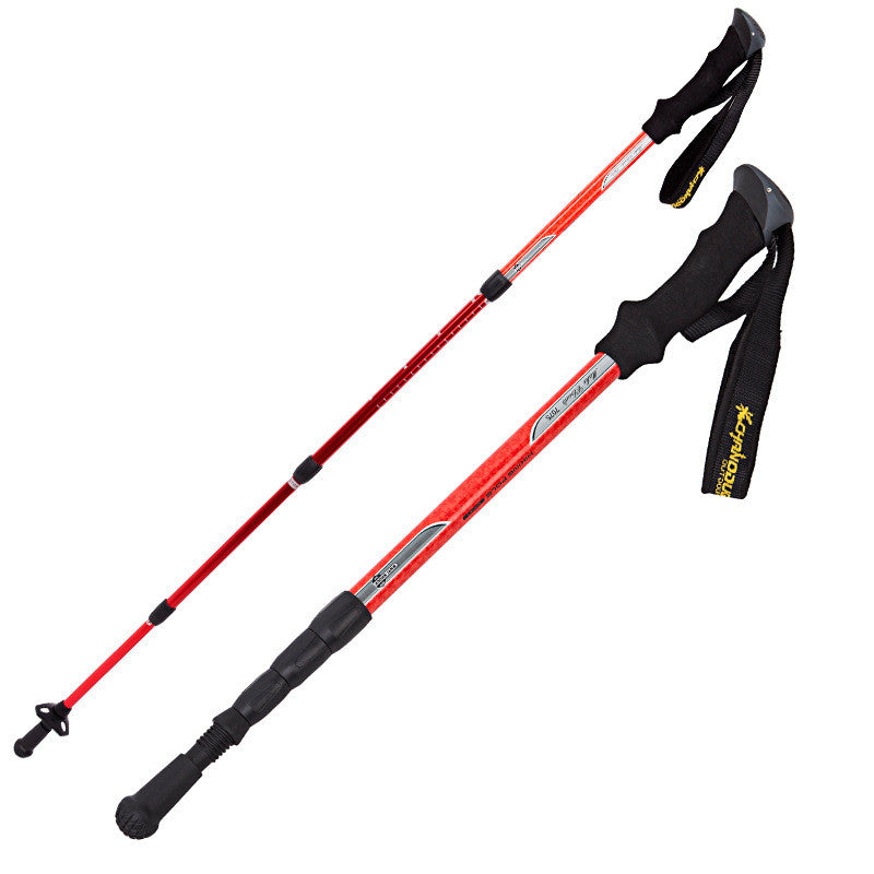 Four Section Telescopic Trekking Pole Lightweight Hiking Stick