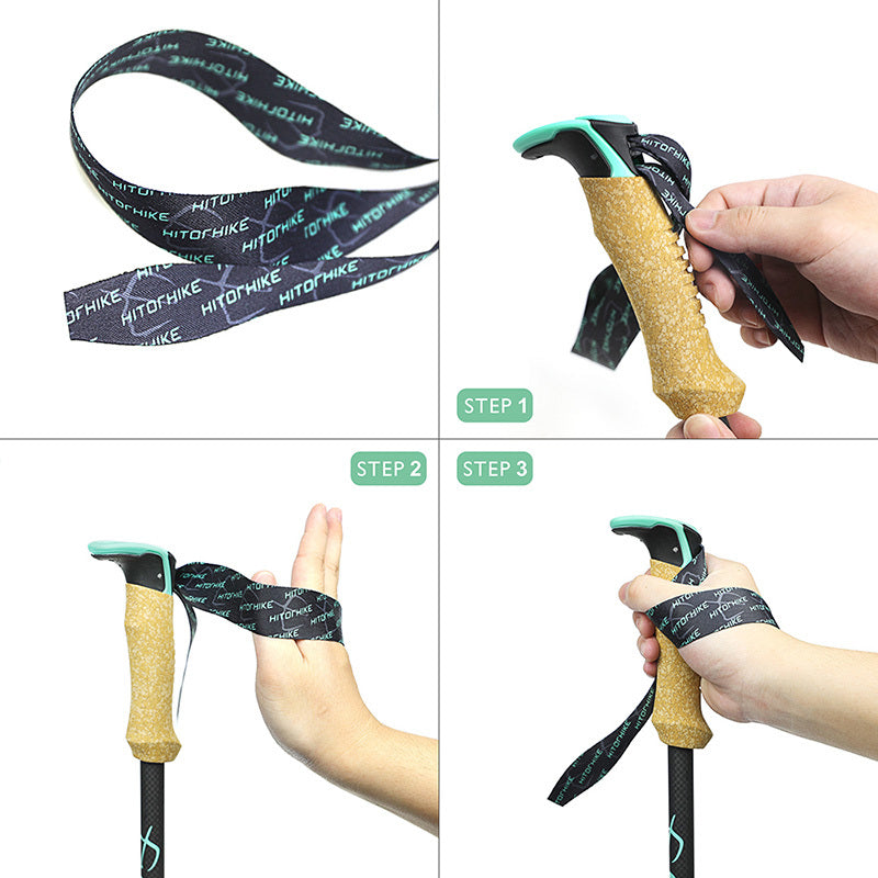 External Lock Straight Handle Trekking Pole Hiking Travel Stick