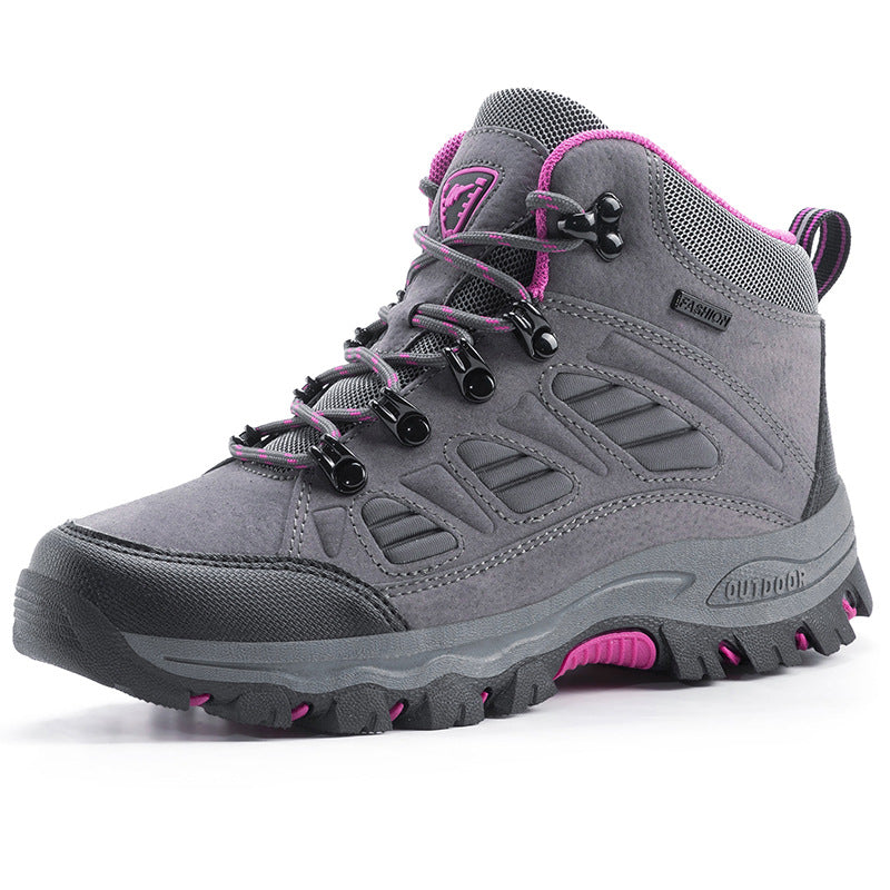 Couple High Top Waterproof Non Slip Hiking Shoes
