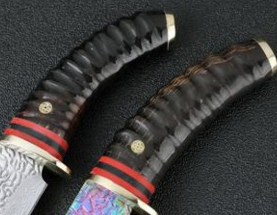 VG10 Damascus Steel Hunting Camping Survival Straight Knife