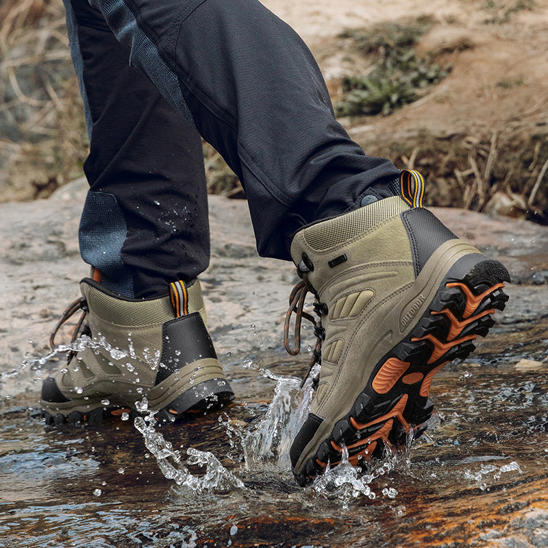 Couple High Top Waterproof Non Slip Hiking Shoes