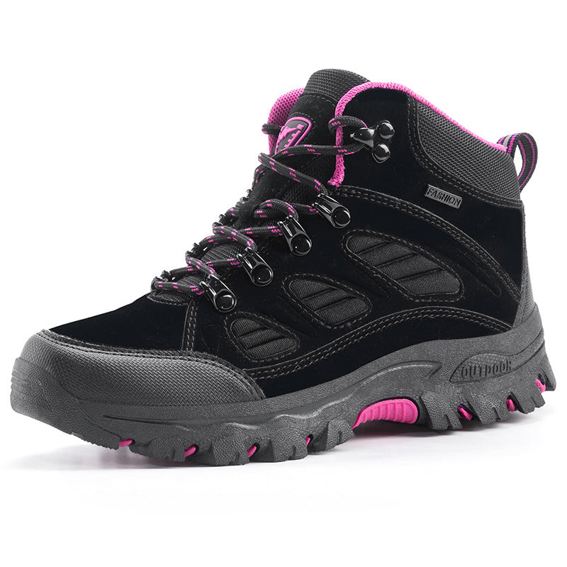 Couple High Top Waterproof Non Slip Hiking Shoes