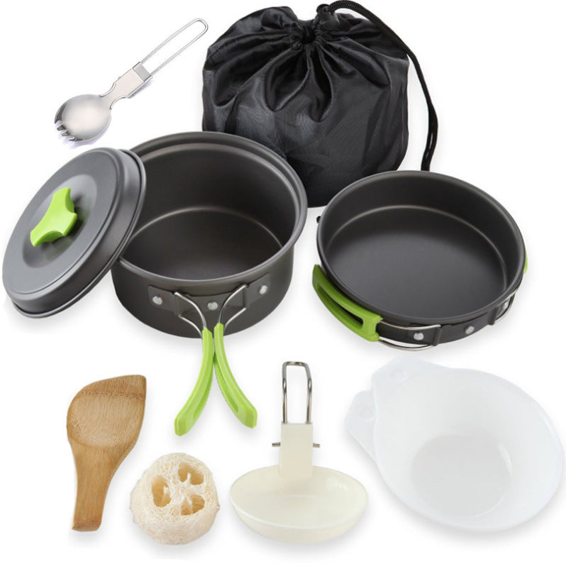 2 Person Outdoor Camping Cookware Set Portable Cooking Kit