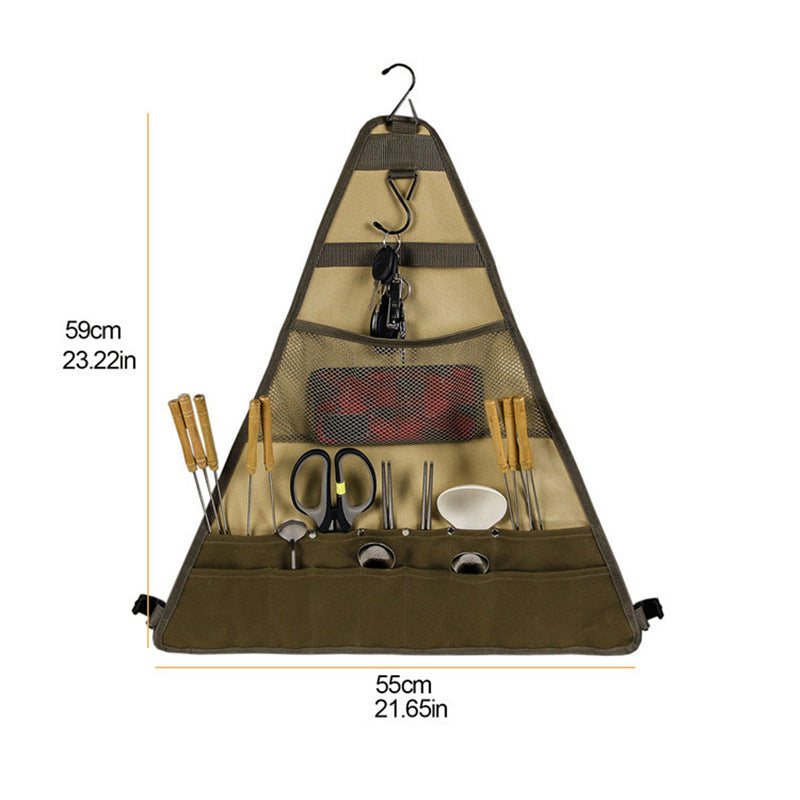 Outdoor Camping Foldable Tableware Hanging Cookware Bag