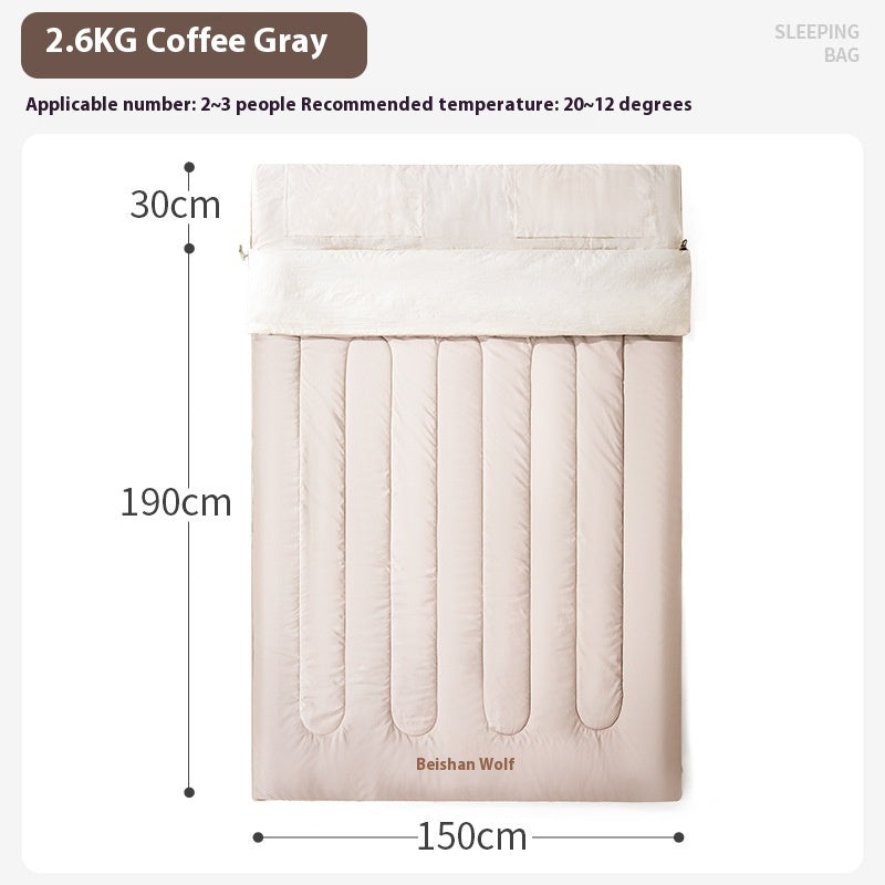 Double Thickened Cold Protection Camping Sleeping Bag Outdoor