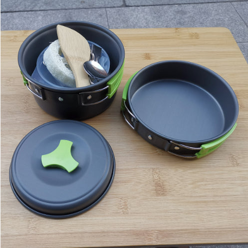 2 Person Outdoor Camping Cookware Set Portable Cooking Kit