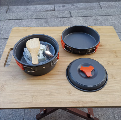 2 Person Outdoor Camping Cookware Set Portable Cooking Kit