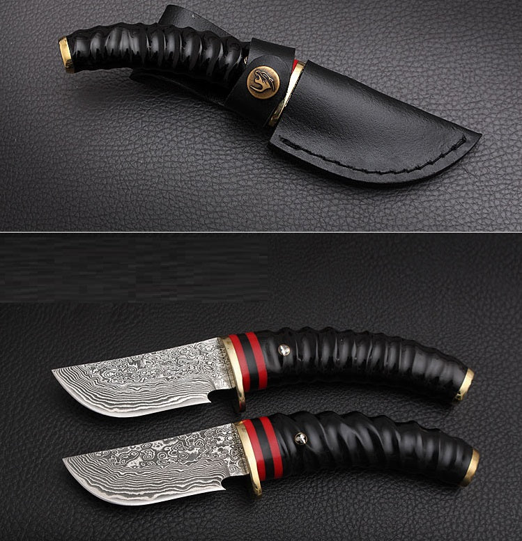Handforged Damascus Steel Hunting Fixed Blade Knife