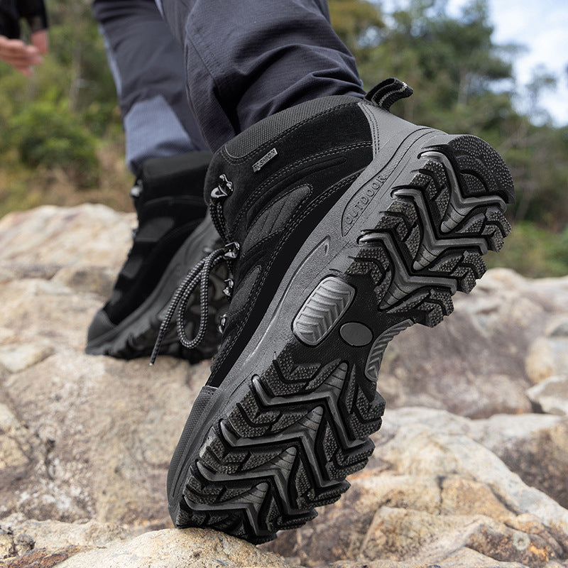 Couple High Top Waterproof Non Slip Hiking Shoes
