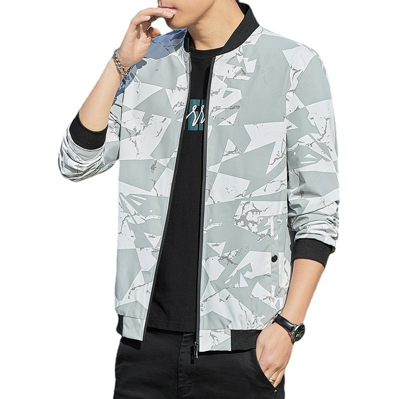 Men's Stand Collar Camouflage Casual Jacket