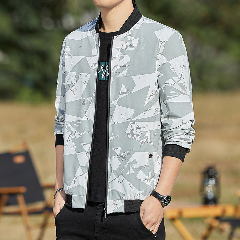 Men's Stand Collar Camouflage Casual Jacket