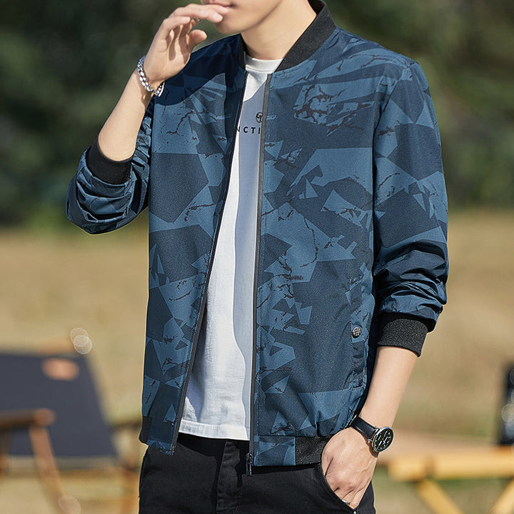 Men's Stand Collar Camouflage Casual Jacket