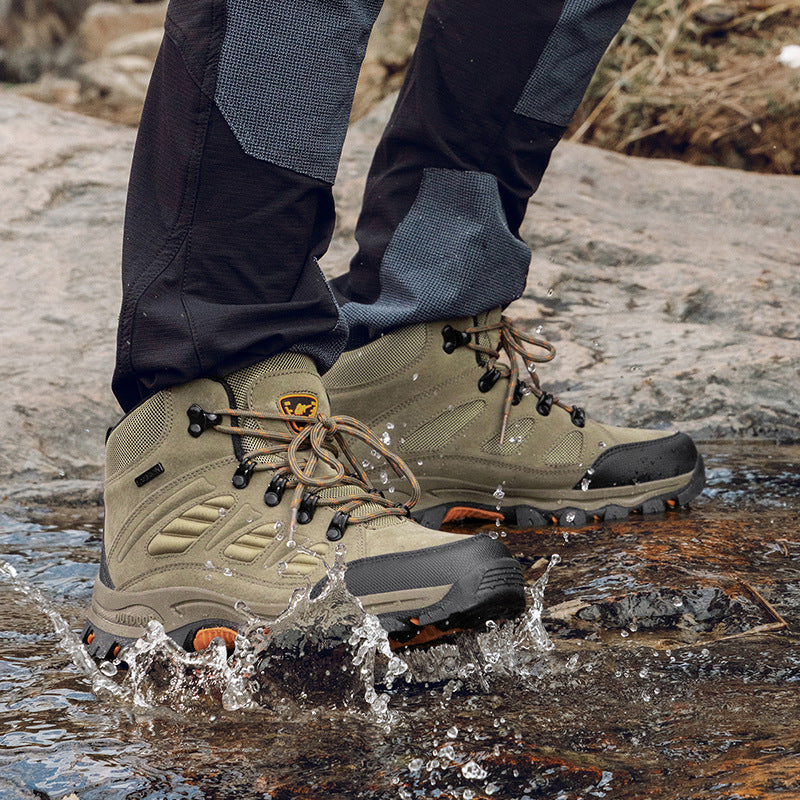 Couple High Top Waterproof Non Slip Hiking Shoes