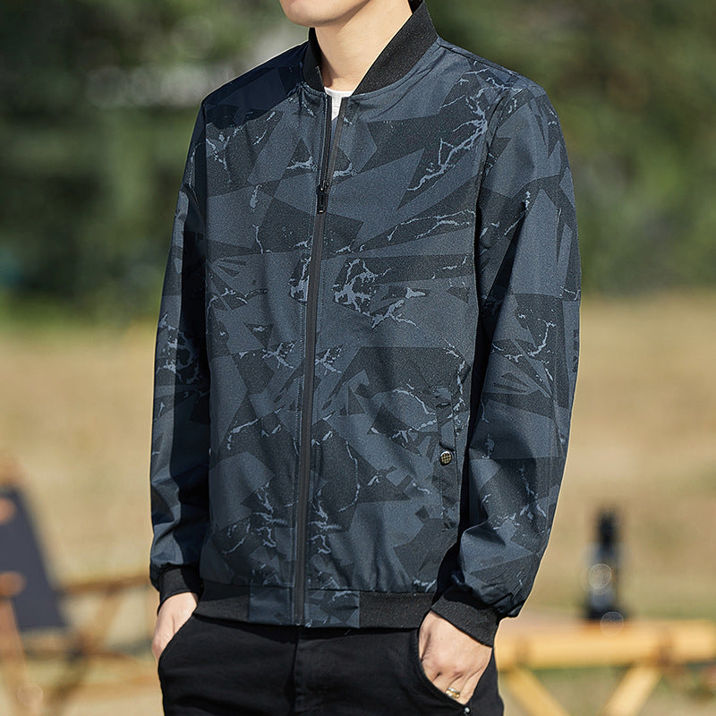 Men's Stand Collar Camouflage Casual Jacket
