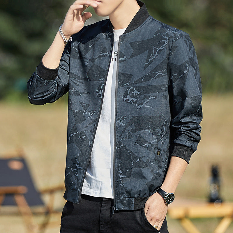 Men's Stand Collar Camouflage Casual Jacket