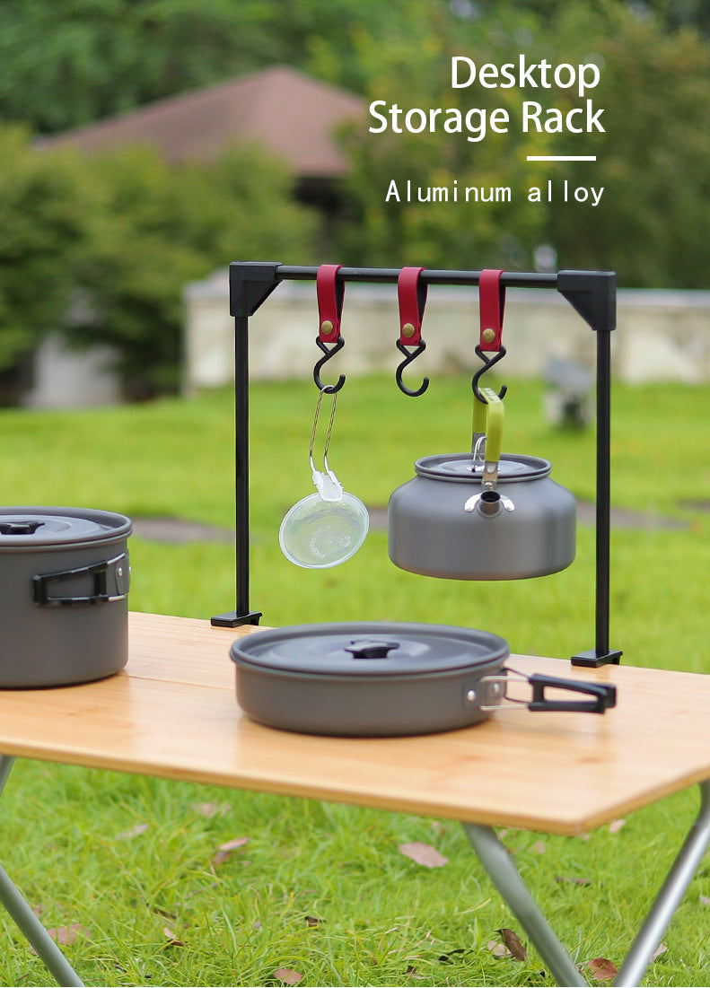 Outdoor Camping Adjustable Desktop Storage Rack Hook for Cookware