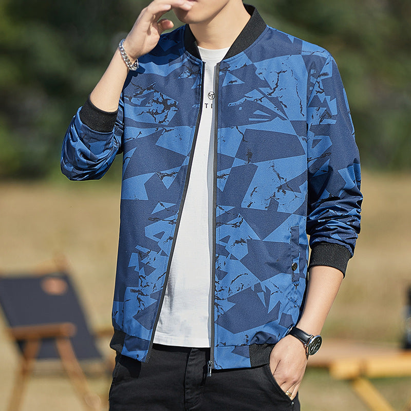 Men's Stand Collar Camouflage Casual Jacket
