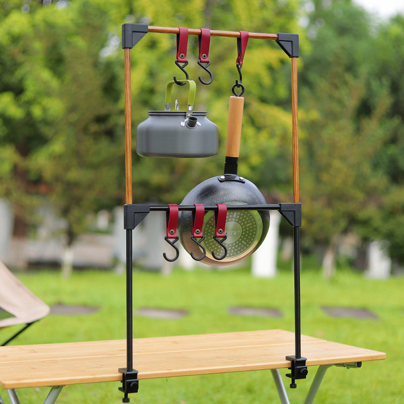 Outdoor Camping Adjustable Desktop Storage Rack Hook for Cookware