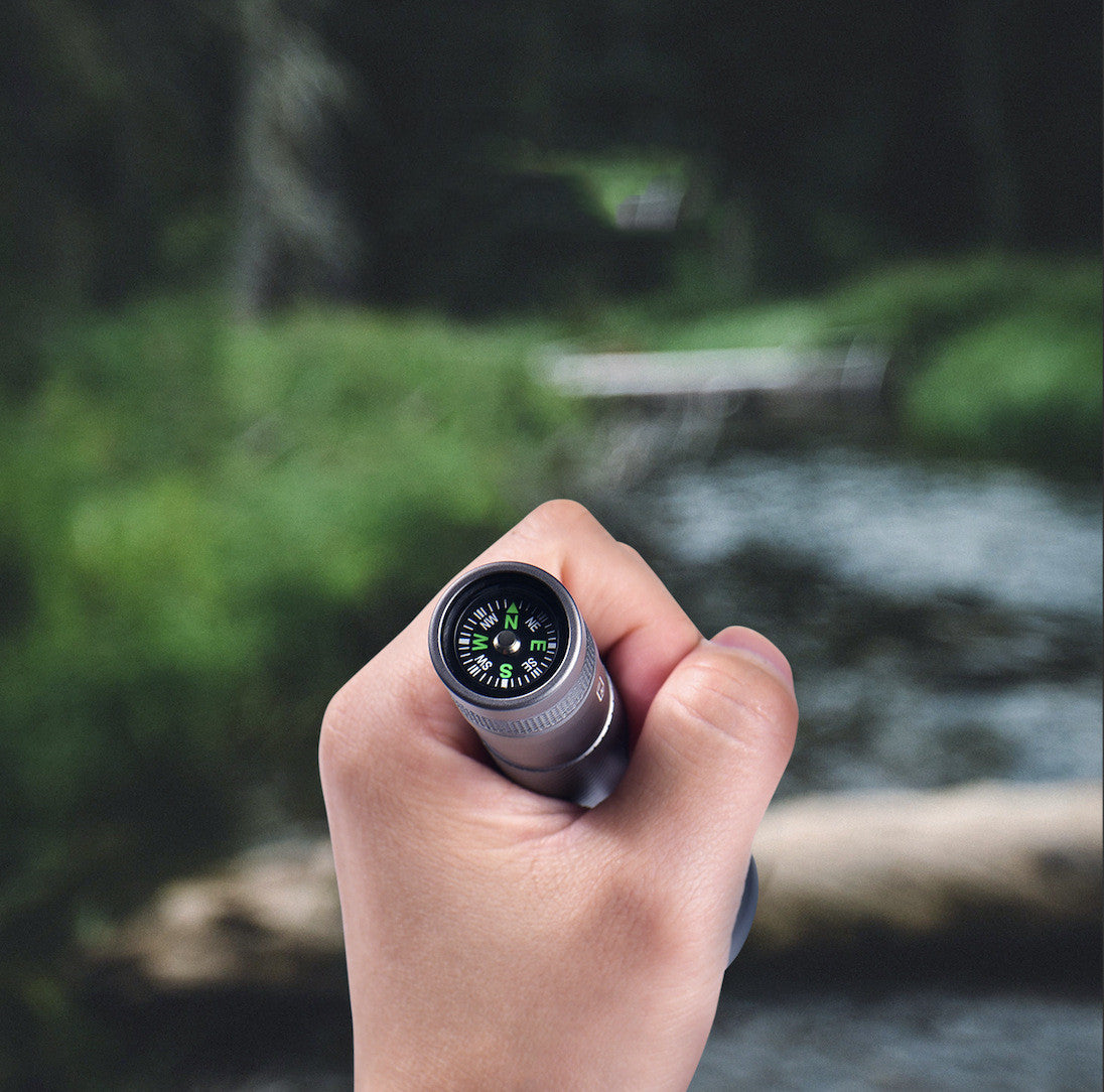 Rechargeable Waterproof Camping Compass Flashlight USB Portable