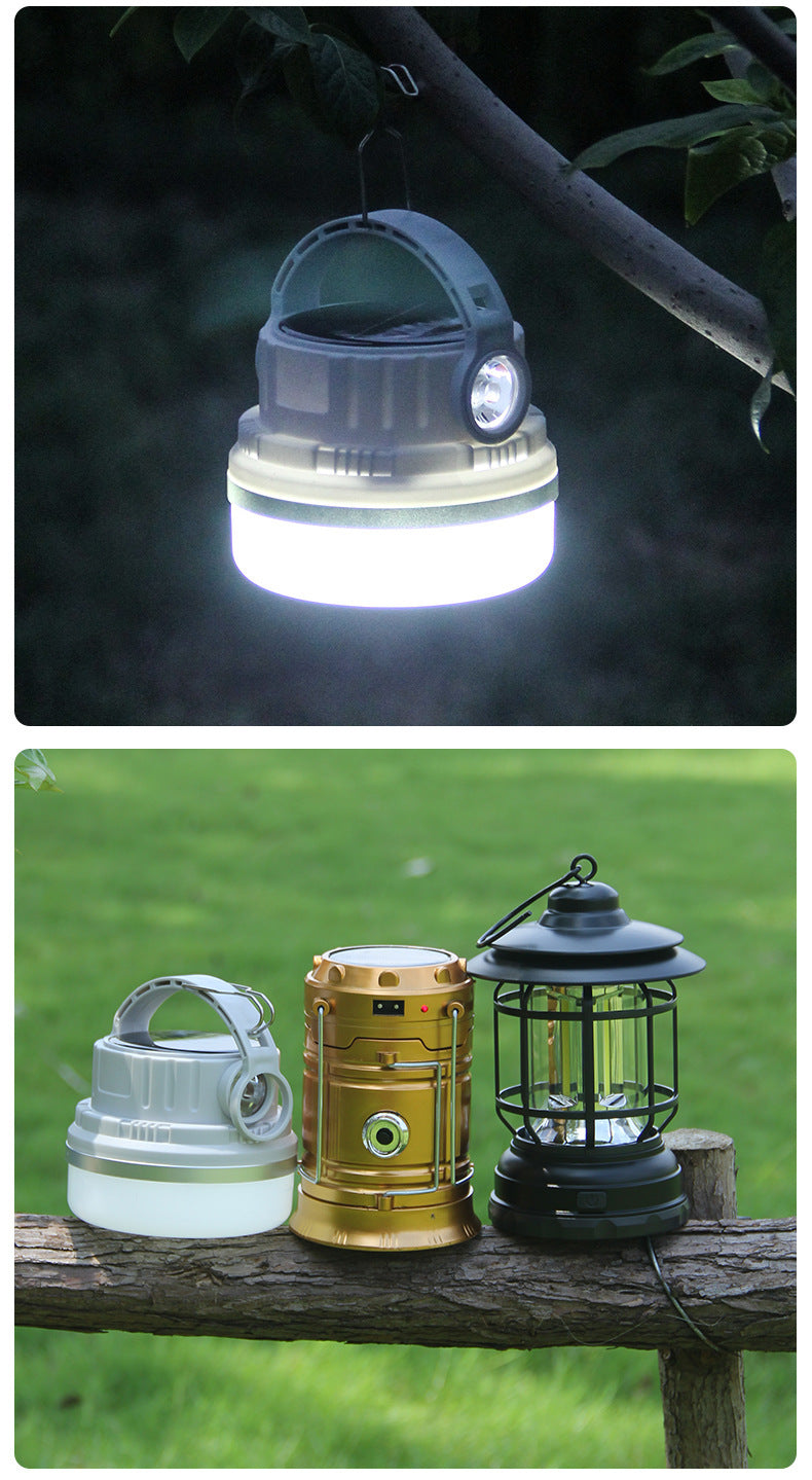 Retro Rechargeable Camping Lantern Portable Ambient Tent Lamp