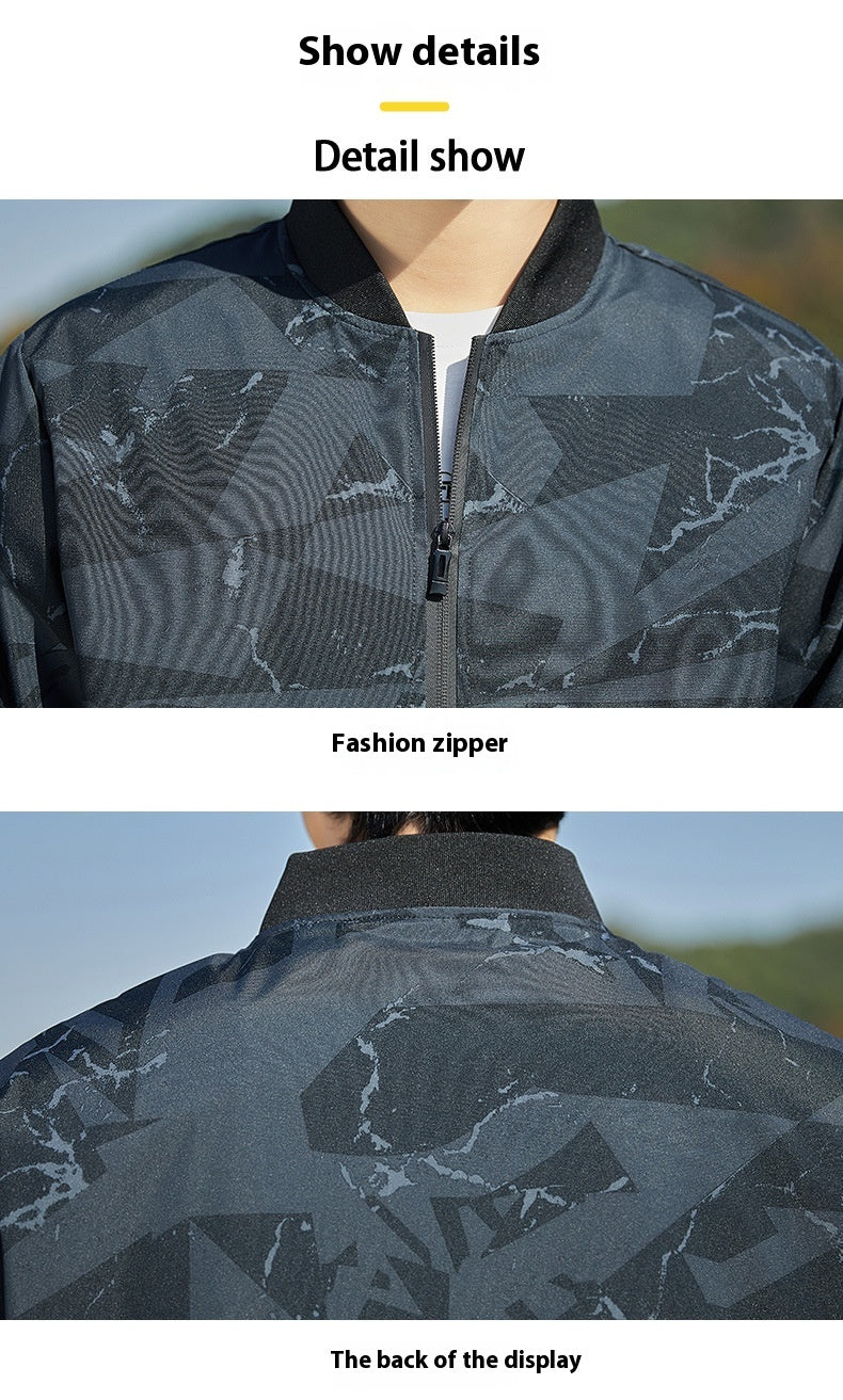 Men's Stand Collar Camouflage Casual Jacket